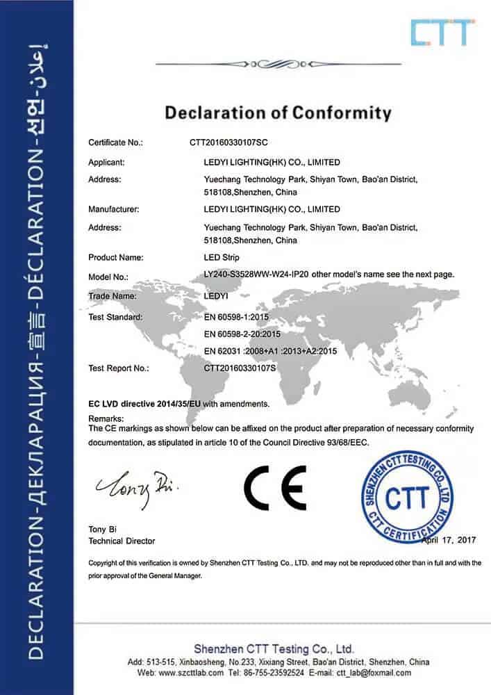 CE-LVD CE certificate