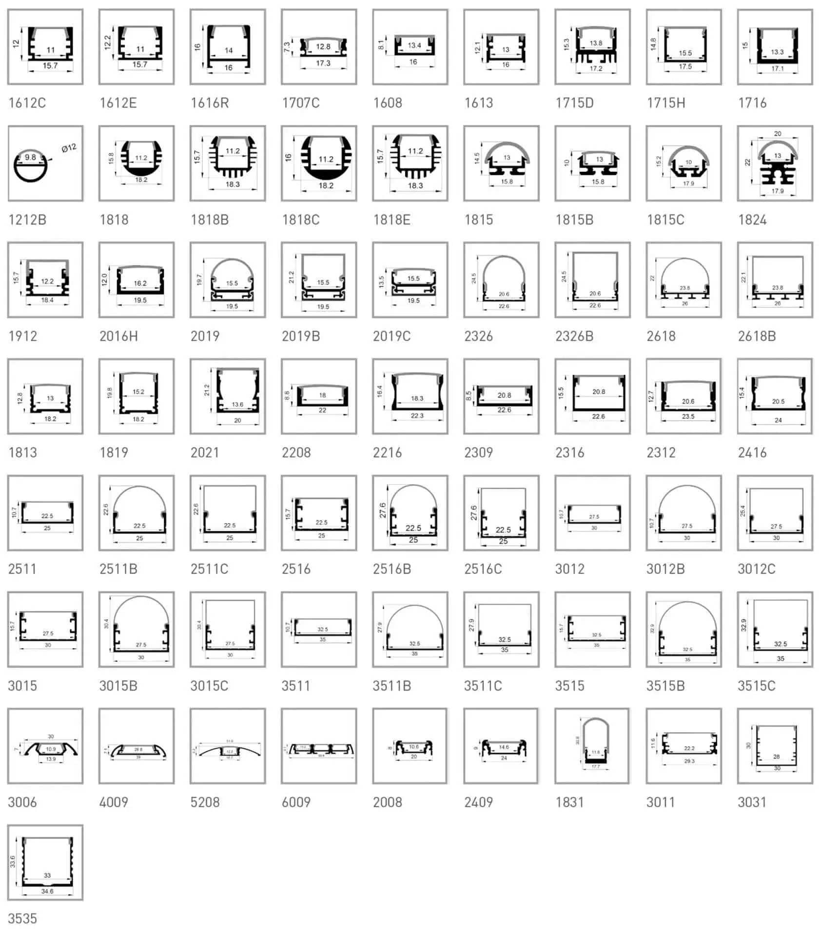 Surface Mounted LED Aluminum Profile