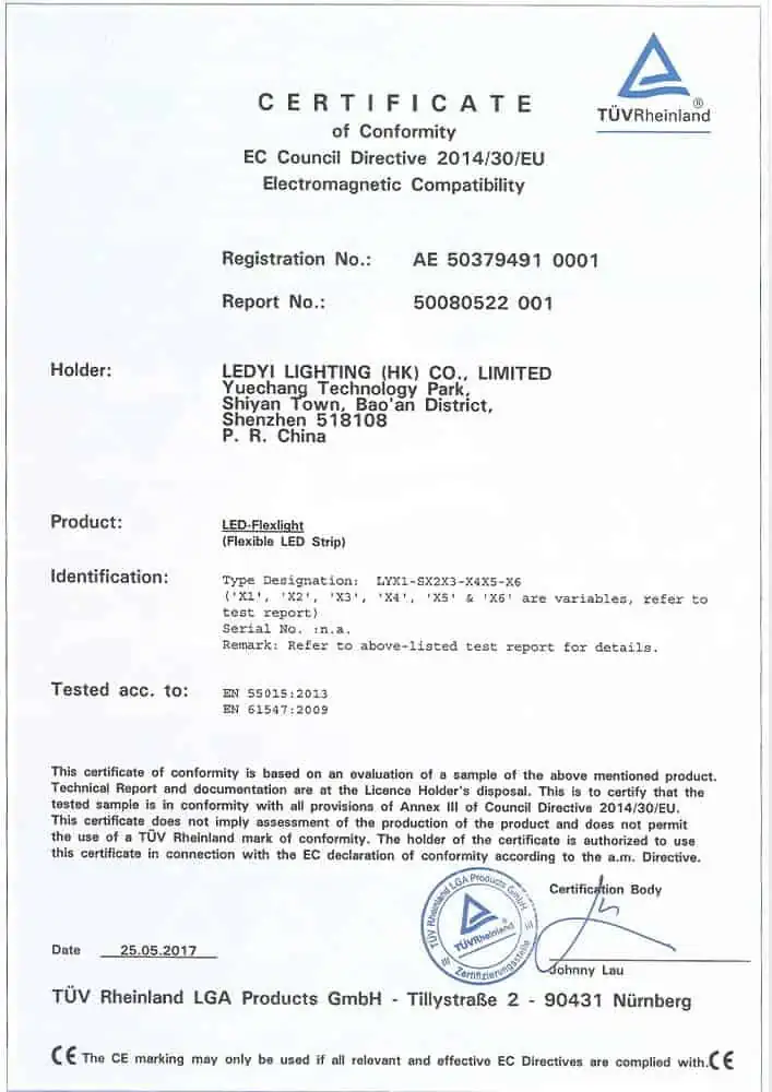 CE-EMC certificate