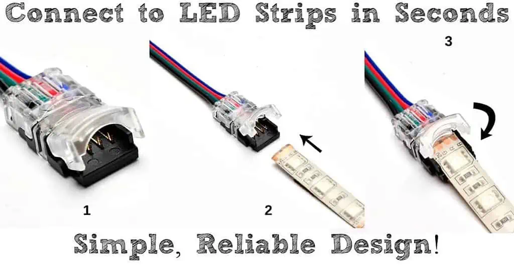 led strip connector using steps