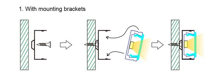 mounting brackets နှင့်အတူမျက်နှာပြင် mount