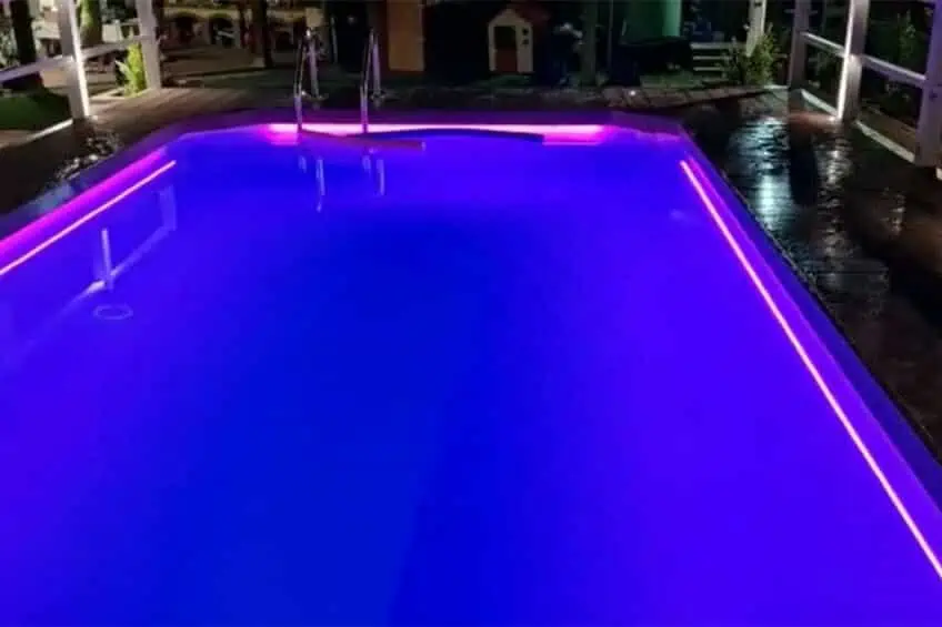 iluminação de piscina de tira led