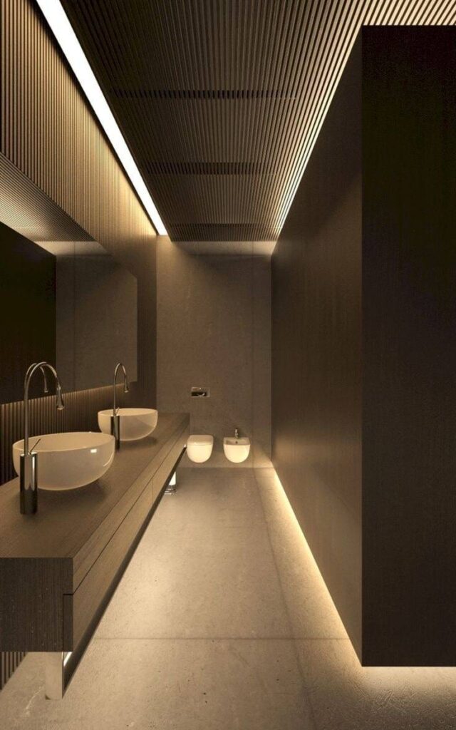 motion sensor lightings in bathroom