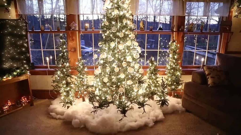 christmas tree lighting for living room