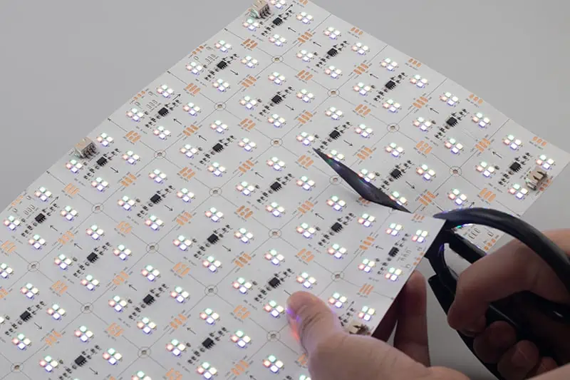 led sheet cut