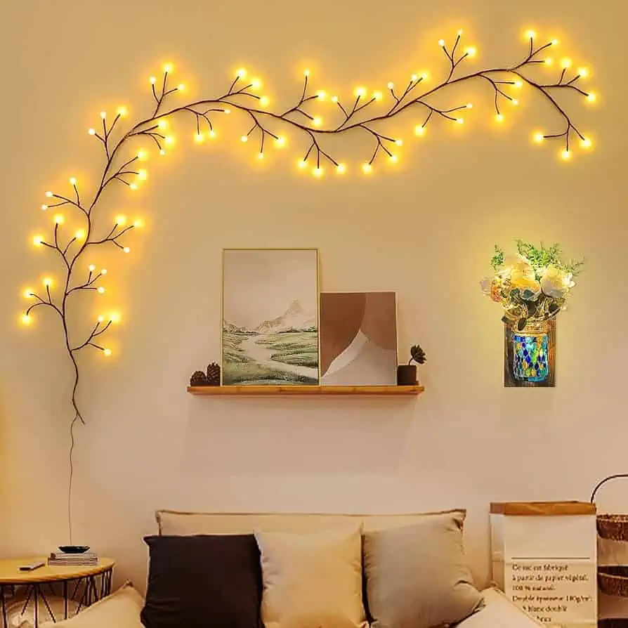 string up the fairy lights