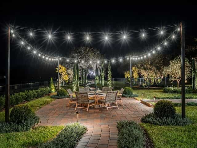 use fairy lights on the patio