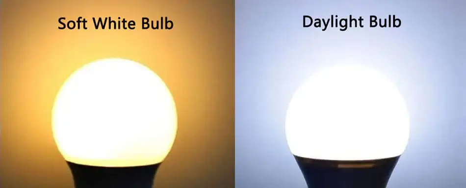 bombillas blancas suaves versus bombillas de luz diurna