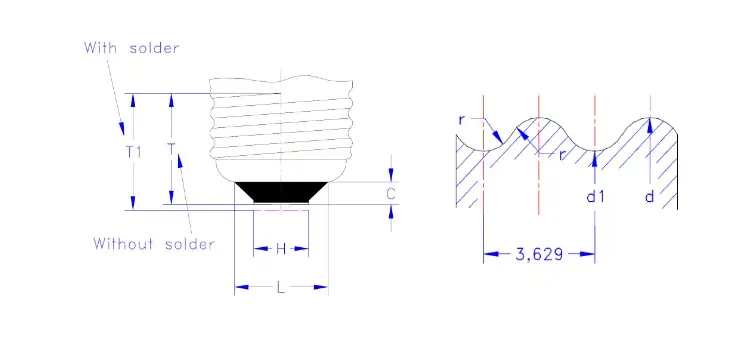 dimension of e26 bulb