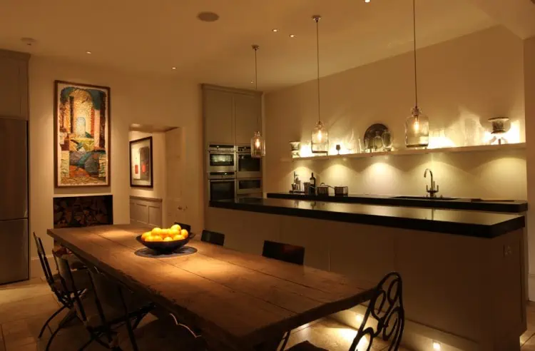 think about unconventional kitchen lighting