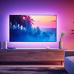 led strip lights behind tv