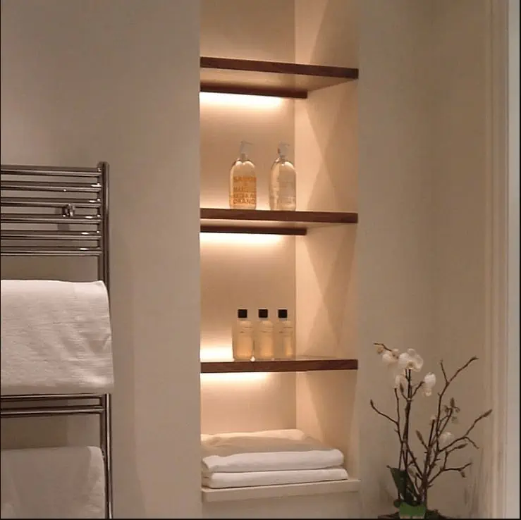 bathroom shelf lighting