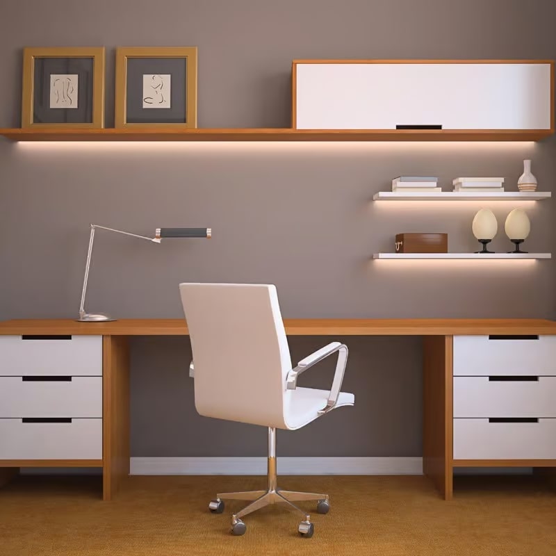 iluminação de prateleira de escritório