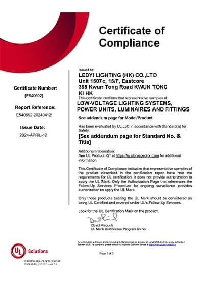 ul certificate