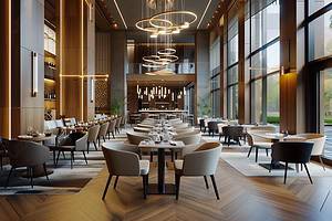 Modern upscale restaurant with elegant interior dining area.
