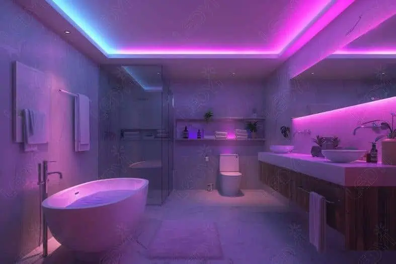 colorful lighting for bathroom