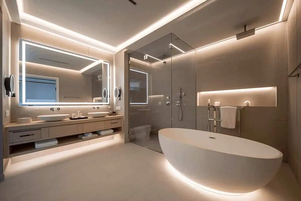 types of led bathroom lighting