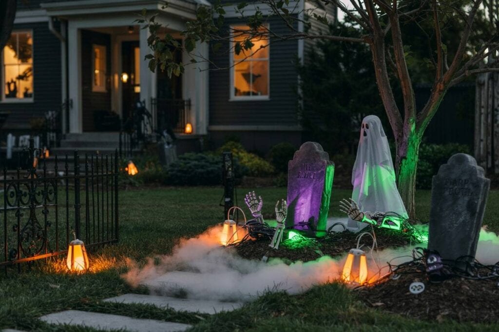 hátborzongató temetői jelenetet teremteni