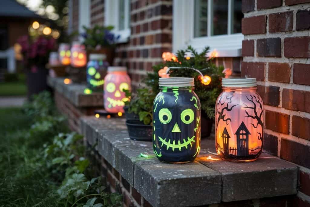 barkácsolt sötétben világító üvegek és lámpások