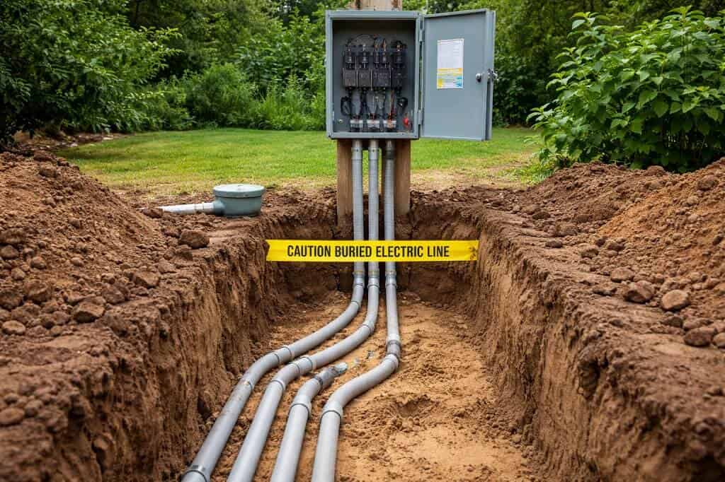 installation guidelines for outdoor buried electrical wires